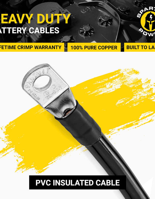 Load image into Gallery viewer, Black 1 Foot 2 AWG Battery Cable, Negative Only 5/16" M8
