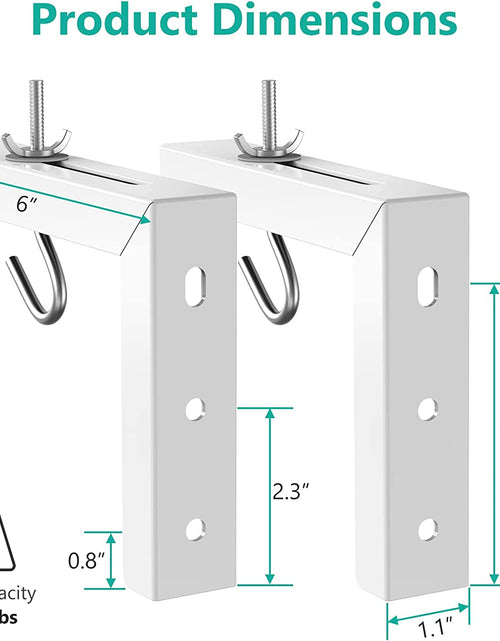 Load image into Gallery viewer, Universal Projector Screen L-Bracket, Wall Hanging Mount, 6 Inch Adjustable Extension with Hook Manual, Spectrum and Perfect Screen Placement, up to 66 Lbs (PSM001), White
