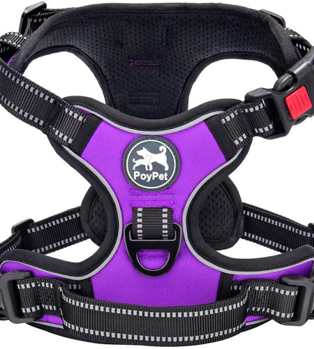 No Pull Dog Harness, No Choke Front Lead Dog Reflective Harness, Adjustable Soft Padded Pet Vest with Easy Control Handle for Small to Large Dogs