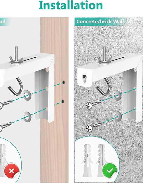 Load image into Gallery viewer, Universal Projector Screen L-Bracket, Wall Hanging Mount, 6 Inch Adjustable Extension with Hook Manual, Spectrum and Perfect Screen Placement, up to 66 Lbs (PSM001), White
