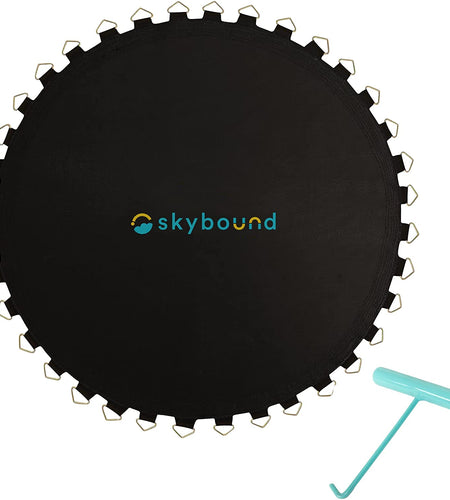Replacement Trampoline Mat, Fits 14Ft Frames W/Spring Tool and Durable V-Rings, Bounce Safely with Extra Rows of Stitching - Jumping Mat for 14Ft round Trampoline - Fit 72, 88, and 96 Springs