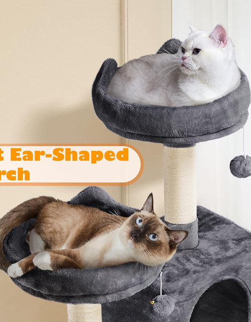 Load image into Gallery viewer, 62.2 Inches Cat Tree Cat Towers Cat Condo with Platform &amp; Hammock, Scratching Posts for Kittens Pet Play House with Plush Perch for Indoor Activity Relaxing
