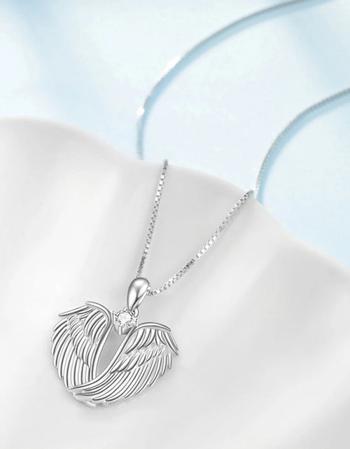 Load image into Gallery viewer, Jewelry on Clearance！Necklaces for Women Angel Wings Necklace 925 Silver Guardian Angel Wings Pendant Birthstone Necklace for Women Jewelry Gifts
