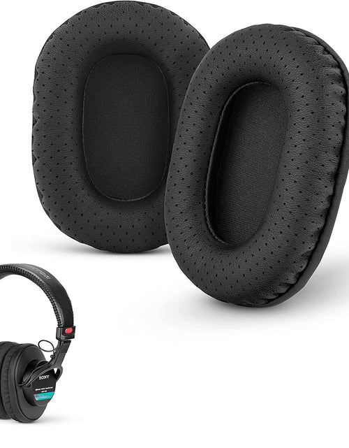 Load image into Gallery viewer, Perforated Replacement Earpads for Sony MDR 7506, V6 &amp; CD900ST with Memory Foam Ear Pad &amp; Suitable for Other on Ear Headphones (Black)
