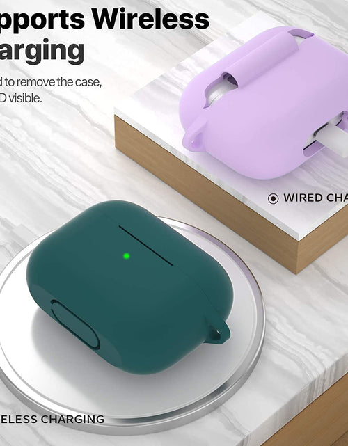 Load image into Gallery viewer, Airpods Pro 1St/2Nd Generation Case Cover, Protective Silicone Skin Accessories with Keychain for Women Men for Apple Airpods Pro 2019/2022 Charging Case,Front LED Visible-Midnight Green
