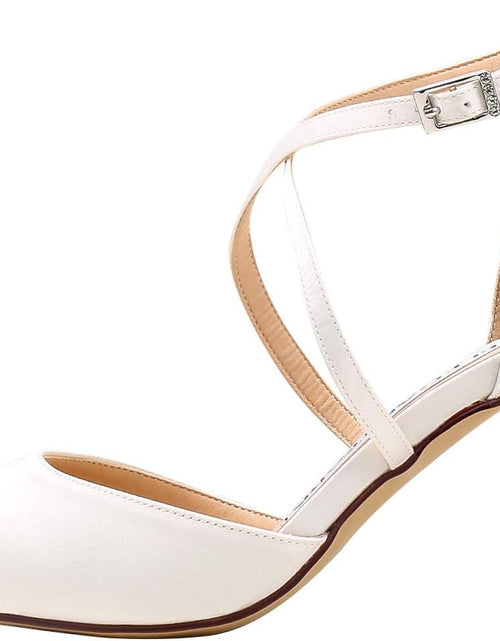 Load image into Gallery viewer, HC1901 Women Pointed Toe High Heel Pumps Straps Satin Wedding Bridal Evening Party Dress Shoes
