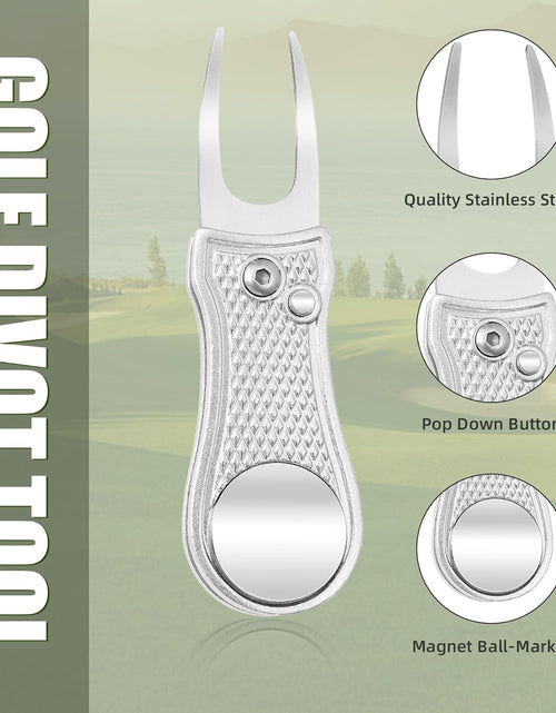 Load image into Gallery viewer, All Metal Foldable Golf Divot Tool with Pop-Up Button &amp; Magnetic Ball Marker (Multi-Colors/Shape)
