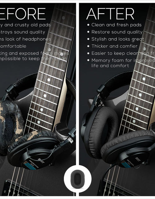 Load image into Gallery viewer, Perforated Replacement Earpads for Sony MDR 7506, V6 &amp; CD900ST with Memory Foam Ear Pad &amp; Suitable for Other on Ear Headphones (Black)
