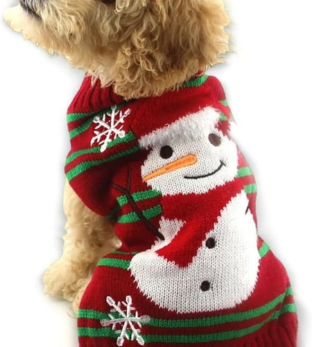 Dog Ugly Christmas Sweater Xmas Sweater Dog Christmas Snowman Sweater Cat Ugly Christmas Sweater for Cat Dog(Snowman, S)