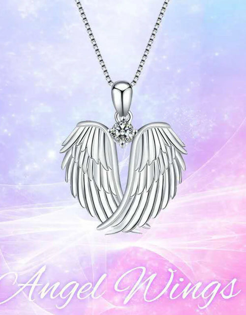 Load image into Gallery viewer, Jewelry on Clearance！Necklaces for Women Angel Wings Necklace 925 Silver Guardian Angel Wings Pendant Birthstone Necklace for Women Jewelry Gifts
