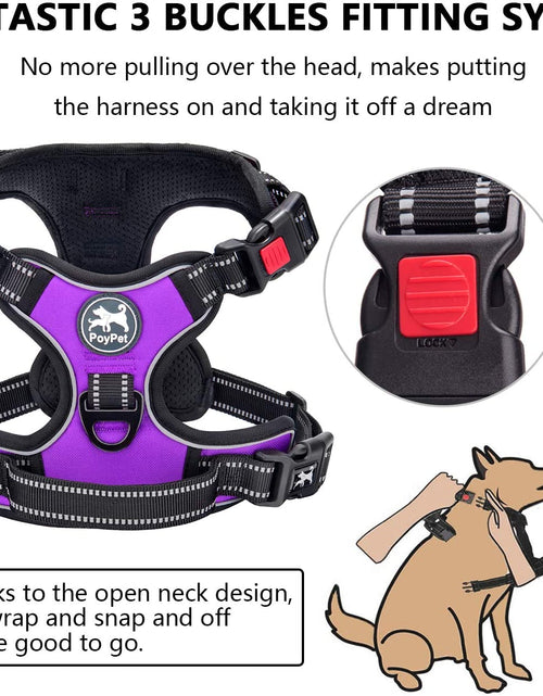 Load image into Gallery viewer, No Pull Dog Harness, No Choke Front Lead Dog Reflective Harness, Adjustable Soft Padded Pet Vest with Easy Control Handle for Small to Large Dogs
