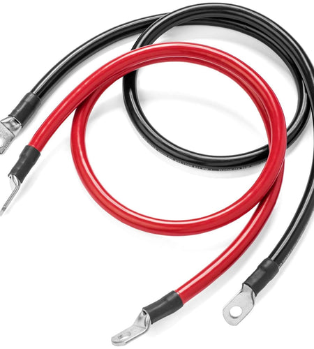 Black 1 Foot 2 AWG Battery Cable, Negative Only 5/16" M8