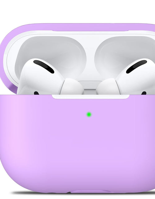 Load image into Gallery viewer, Airpods Pro Case Cover with Keychain, Full Protective Silicone Skin Accessories for Women Girl with Apple 2019 Latest Airpods Pro Case, Front LED Visible-Lavender
