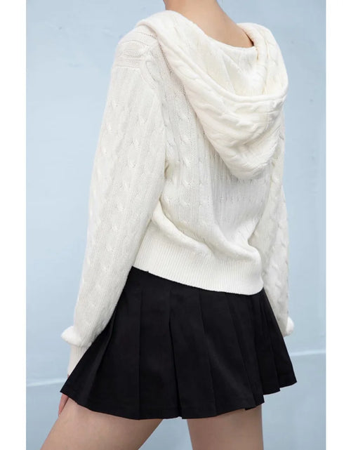 Load image into Gallery viewer, Women'S Long Sleeve Knitted Crop Sweater Autumn Zipper Cardigan Girls Brandy Mandy Style Top
