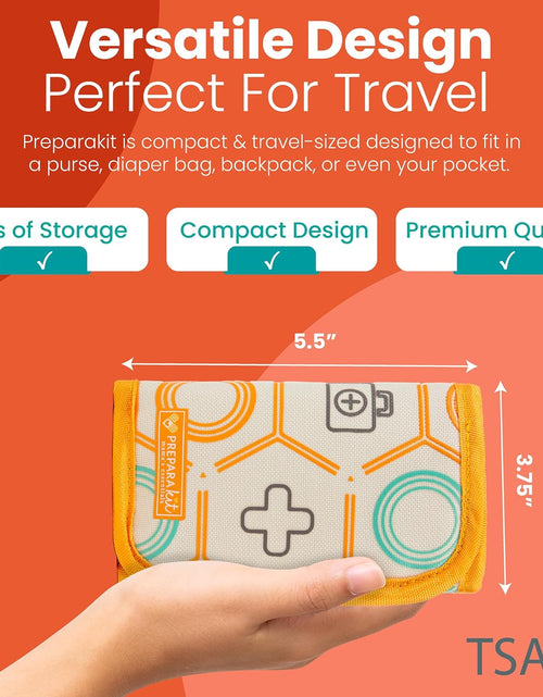 Load image into Gallery viewer, Travel First Aid Kit for Kids - Mini Car, Purse, Backpack, or Diaper Bag 75 Piece Medicine Includes All Essential Medical Supplies Tsa-Approved (Orange Crush)
