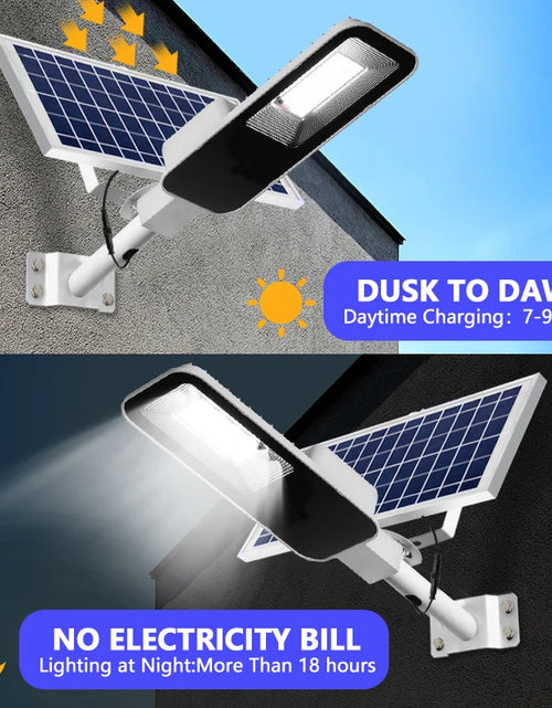 Load image into Gallery viewer, 200W Powerful Solar Light Outdoor Solar Street Light 6000Mah Waterproof Automatic Dusk to Dawn Street Light for Garage Garden
