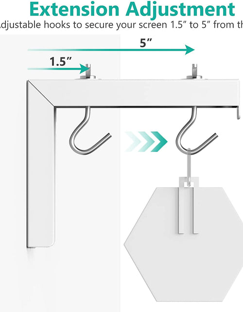 Load image into Gallery viewer, Universal Projector Screen L-Bracket, Wall Hanging Mount, 6 Inch Adjustable Extension with Hook Manual, Spectrum and Perfect Screen Placement, up to 66 Lbs (PSM001), White
