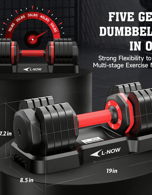 Load image into Gallery viewer, 110LB Adjustable Dumbbells with High Quality Tray 15Lb to 55Lb Adjustable Dumbbell for Home Gym Exercise Equipment, ‌‌Christmas Gift
