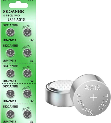 10PCS AG13 LR44 303 A76 357 SR44 1.5V Battery Button Coin Cell Batteries