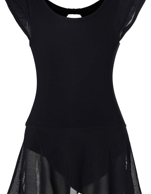Load image into Gallery viewer, Girls’ Ballet Dance Leotards with Flutter Sleeve Petal Skirt and Bowknot Back
