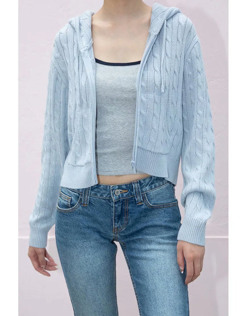 Load image into Gallery viewer, Women'S Long Sleeve Knitted Crop Sweater Autumn Zipper Cardigan Girls Brandy Mandy Style Top
