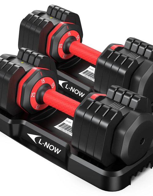 Load image into Gallery viewer, 110LB Adjustable Dumbbells with High Quality Tray 15Lb to 55Lb Adjustable Dumbbell for Home Gym Exercise Equipment, ‌‌Christmas Gift
