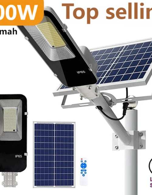 Load image into Gallery viewer, 200W Powerful Solar Light Outdoor Solar Street Light 6000Mah Waterproof Automatic Dusk to Dawn Street Light for Garage Garden
