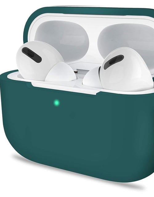 Load image into Gallery viewer, Airpods Pro 1St/2Nd Generation Case Cover, Protective Silicone Skin Accessories with Keychain for Women Men for Apple Airpods Pro 2019/2022 Charging Case,Front LED Visible-Midnight Green
