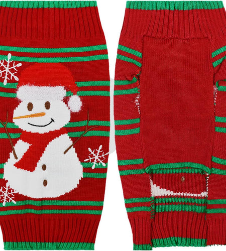 Dog Ugly Christmas Sweater Xmas Sweater Dog Christmas Snowman Sweater Cat Ugly Christmas Sweater for Cat Dog(Snowman, S)