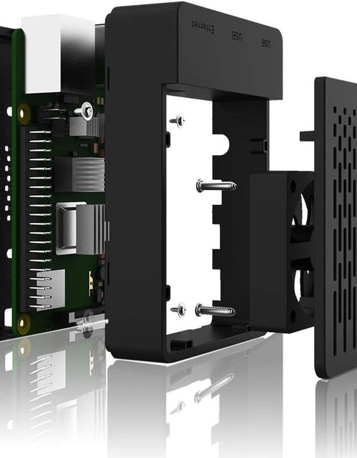 Load image into Gallery viewer, Raspberry Pi 4 Fan ABS Case with Cooling Fan, Heatsink, Simple Removable Top Cover for Pi 4 Model B/ 4B
