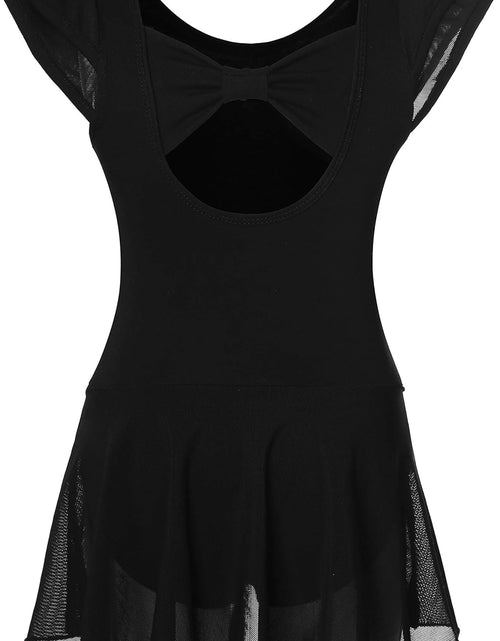 Load image into Gallery viewer, Girls’ Ballet Dance Leotards with Flutter Sleeve Petal Skirt and Bowknot Back
