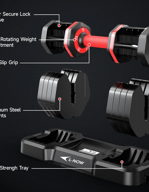 Load image into Gallery viewer, 110LB Adjustable Dumbbells with High Quality Tray 15Lb to 55Lb Adjustable Dumbbell for Home Gym Exercise Equipment, ‌‌Christmas Gift
