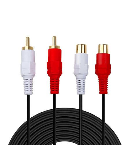 2 RCA Extension Cable,Gold Plated 2 RCA Male to Female Stereo Audio Extension Cable (50Ft)