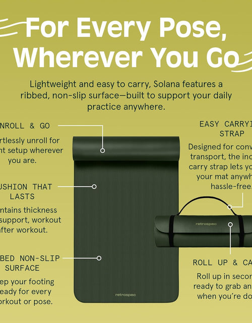 Load image into Gallery viewer, Solana Yoga Mat 1" &amp; 1/2" Thick W/Nylon Strap for Men &amp; Women - Non Slip Exercise Mat for Yoga
