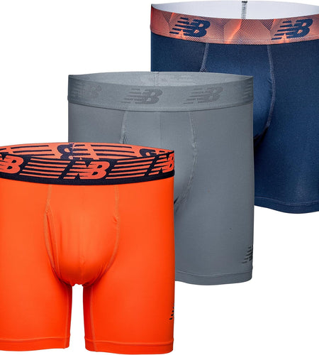 Men'S 6" Boxer Brief Fly Front with Pouch, 3-Pack