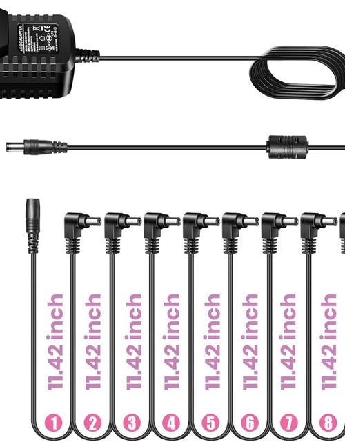 Load image into Gallery viewer, Guitar Pedal Power Supply Adapter 9V-DC- 1A(1000Ma Effect Pedal Power Supply with 1To8 Guitar Daisy Chain
