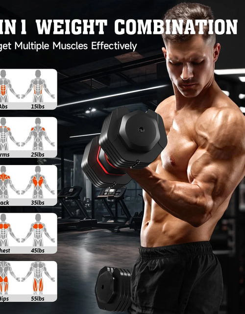Load image into Gallery viewer, 110LB Adjustable Dumbbells with High Quality Tray 15Lb to 55Lb Adjustable Dumbbell for Home Gym Exercise Equipment, ‌‌Christmas Gift
