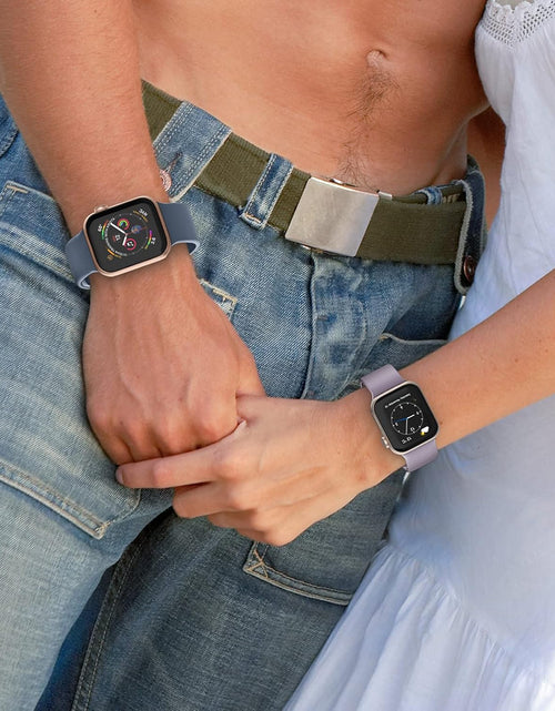 Load image into Gallery viewer, Adepoy Compatible with Apple Watch Bands 45Mm 44Mm 42Mm, Soft Silicone Sport Wristbands Replacement Strap with Classic Clasp for Iwatch Series SE 7 6 5 4 3 2 1 for Women Men, Lavender 42/44/45Mm
