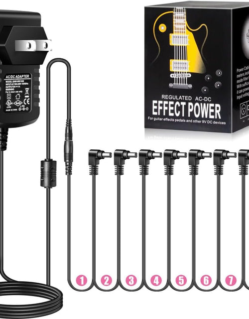 Load image into Gallery viewer, Guitar Pedal Power Supply Adapter 9V-DC- 1A(1000Ma Effect Pedal Power Supply with 1To8 Guitar Daisy Chain
