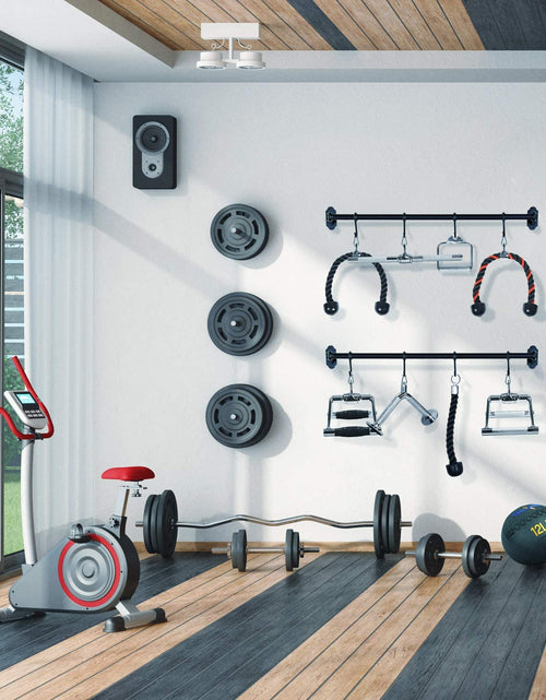 Load image into Gallery viewer, LAT Cable Attachment, Tricep Press down Bar with Diamond Knurl Handle, Support up to 880 Lbs - Rotating Straight Bar, Single D Handle and V Bar
