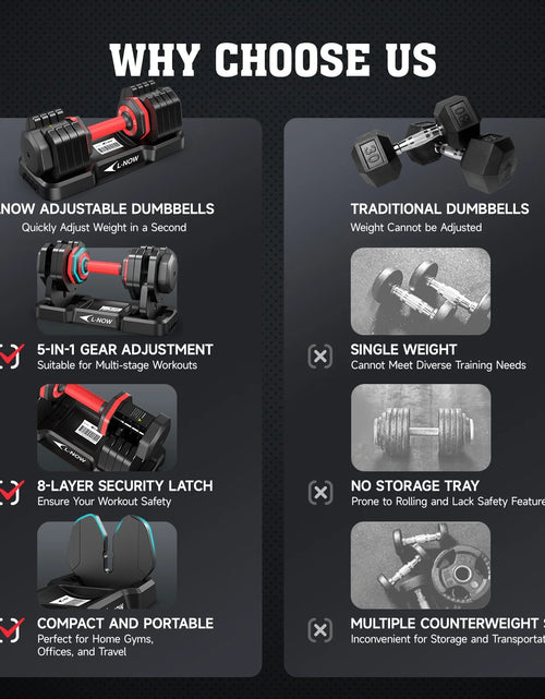 Load image into Gallery viewer, 110LB Adjustable Dumbbells with High Quality Tray 15Lb to 55Lb Adjustable Dumbbell for Home Gym Exercise Equipment, ‌‌Christmas Gift
