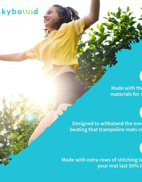 Load image into Gallery viewer, Replacement Trampoline Mat, Fits 14Ft Frames W/Spring Tool and Durable V-Rings, Bounce Safely with Extra Rows of Stitching - Jumping Mat for 14Ft round Trampoline - Fit 72, 88, and 96 Springs
