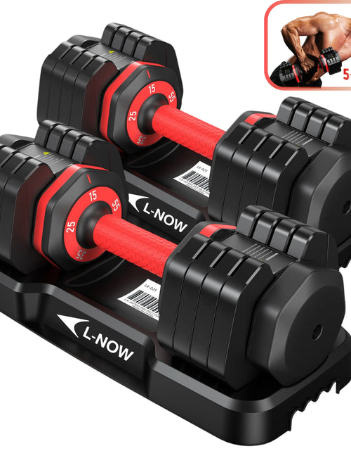 Load image into Gallery viewer, 110LB Adjustable Dumbbells with High Quality Tray 15Lb to 55Lb Adjustable Dumbbell for Home Gym Exercise Equipment, ‌‌Christmas Gift
