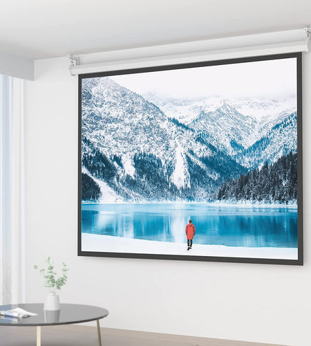 Universal Projector Screen L-Bracket, Wall Hanging Mount, 6 Inch Adjustable Extension with Hook Manual, Spectrum and Perfect Screen Placement, up to 66 Lbs (PSM001), White