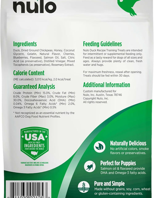 Load image into Gallery viewer, Freestyle Trainers Dog Treats: Grain Free Dog Training Treats - Healthy Low Calorie Treat Reward for Adult and Puppy Dogs - Gluten Free Dog Treat for Any Size or Breed - Duck Recipe - 4 Oz Bag
