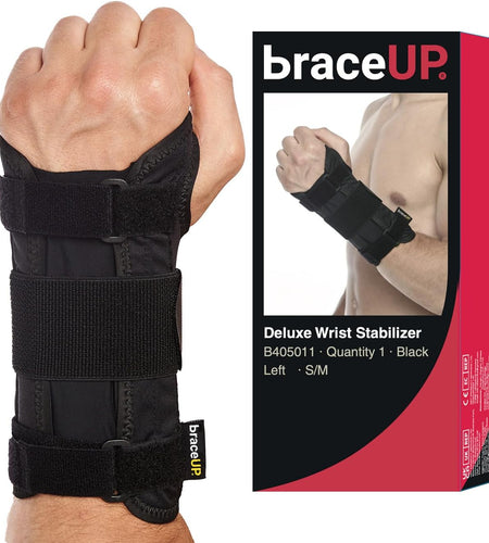 Carpal Tunnel Wrist Brace for Men and Women - Metal Wrist Splint for Hand and Wrist Support and Tendonitis Arthritis Pain Relief