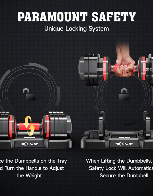 Load image into Gallery viewer, 110LB Adjustable Dumbbells with High Quality Tray 15Lb to 55Lb Adjustable Dumbbell for Home Gym Exercise Equipment, ‌‌Christmas Gift
