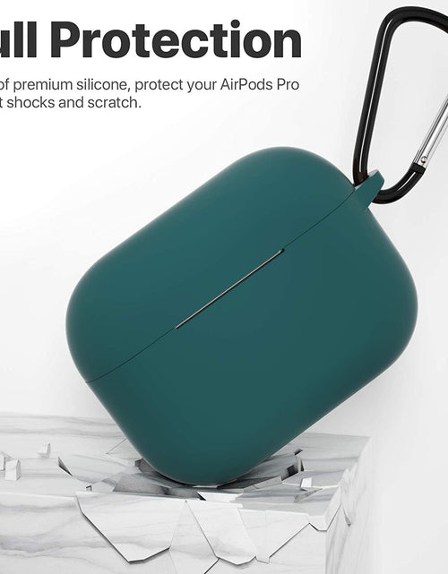 Load image into Gallery viewer, Airpods Pro 1St/2Nd Generation Case Cover, Protective Silicone Skin Accessories with Keychain for Women Men for Apple Airpods Pro 2019/2022 Charging Case,Front LED Visible-Midnight Green
