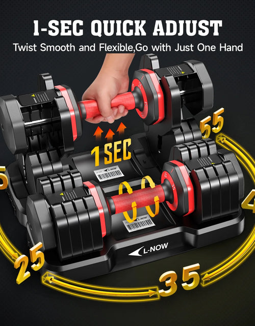 Load image into Gallery viewer, 110LB Adjustable Dumbbells with High Quality Tray 15Lb to 55Lb Adjustable Dumbbell for Home Gym Exercise Equipment, ‌‌Christmas Gift
